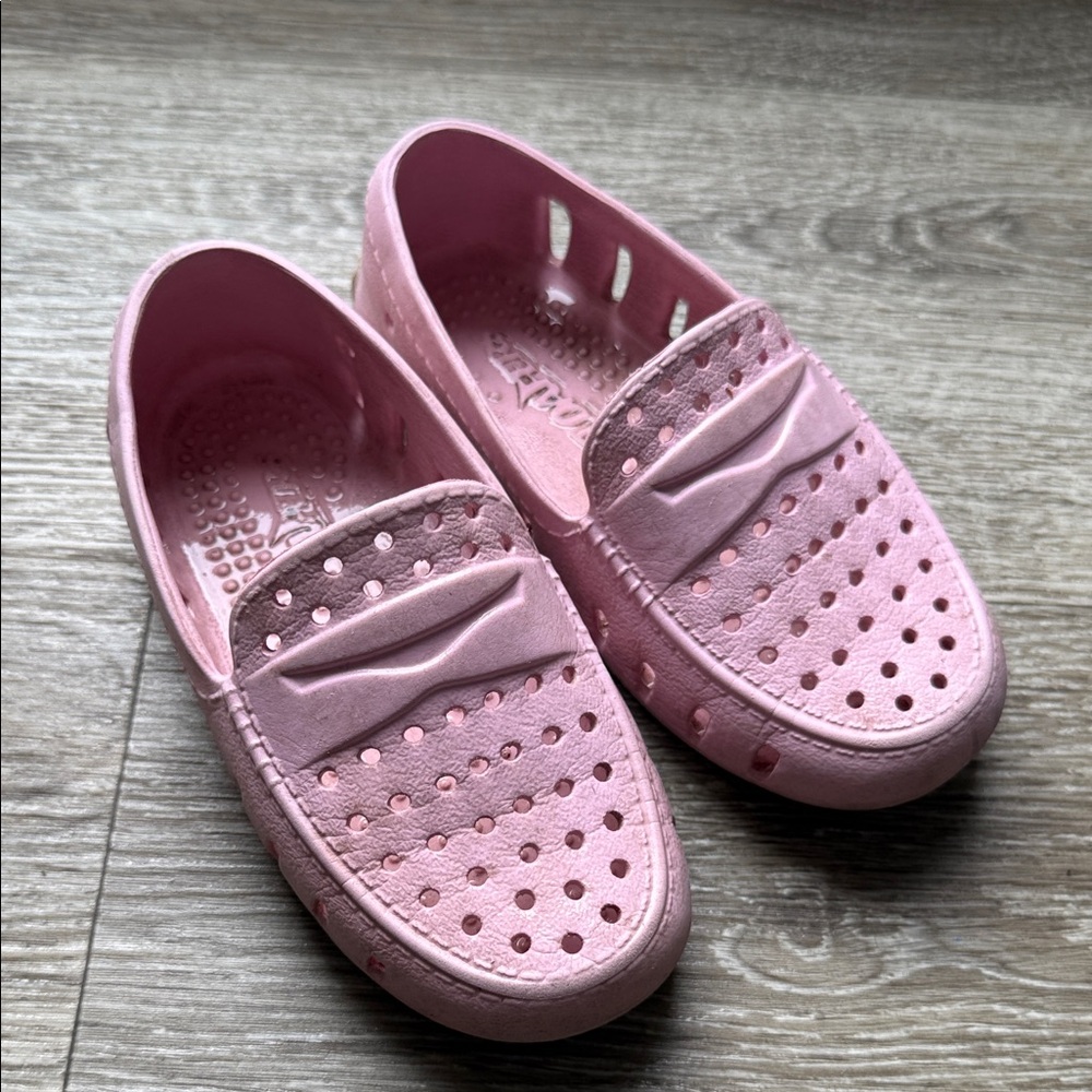 Kids Pink Slip-On Water Shoes with Breathable Perforations